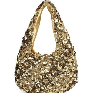 BNWT Elegant Gold Embellished Women's Bag